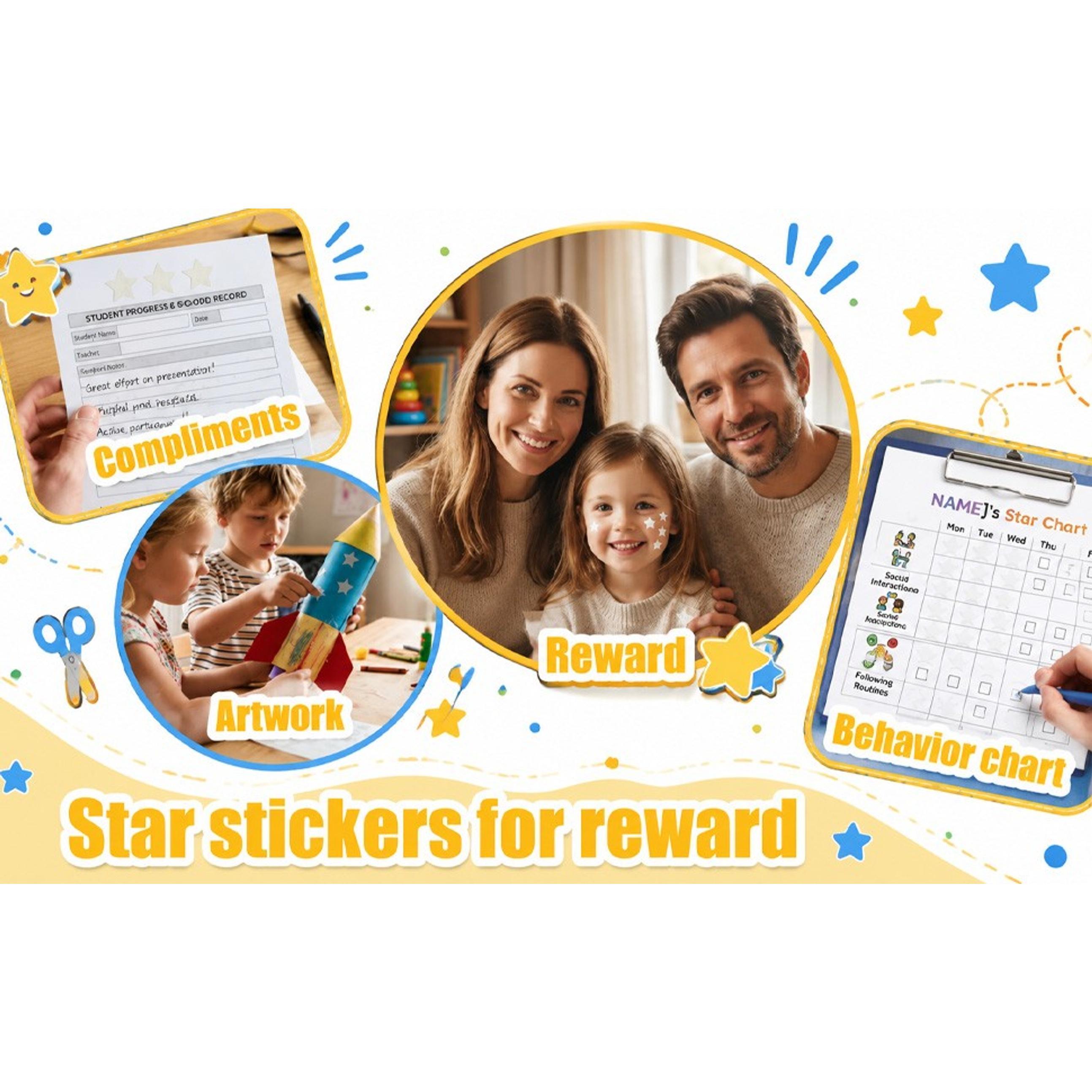 White Star Stickers Roll, 500 PCS Small Star Stickers 1 Inch Self-Adhesive Stars Labels, Waterproof Removable Stars Labels for Reward Children Teacher Business Crafts