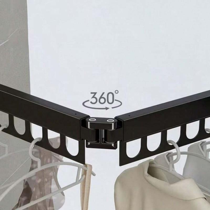 Heavy Duty Foldable Wall Drying Rack 8 Slot Space Efficient Wall Hanging Garment Organizer Durable Stainless Steel Construction Hanger Rack