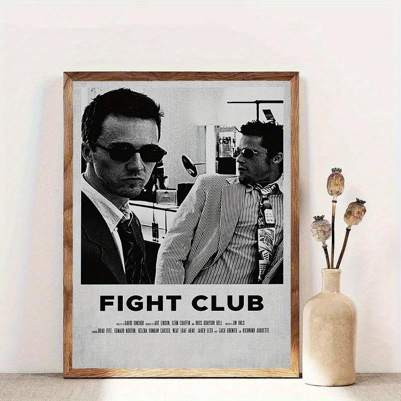 A Frameless Canvas Painting, <Fight Club> Inspired Wallless Art, - Vibrant Movie Poster Design, Perfect for Home and Office Decoration, Bright Colors, Simple and Stylish, Movie Wall Art|Minimalist Poster|Bold color design, movie theme decoration