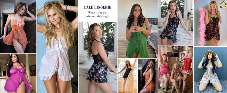 Avidlove Lingerie for Women Lace Nightgown Sleepwear Halter Nighty Chemsie