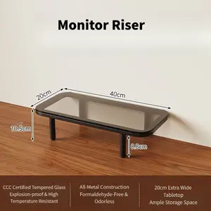 Adjustable height computer stand, desktop monitor riser, desktop screen storage base, wooden stand, storage rack