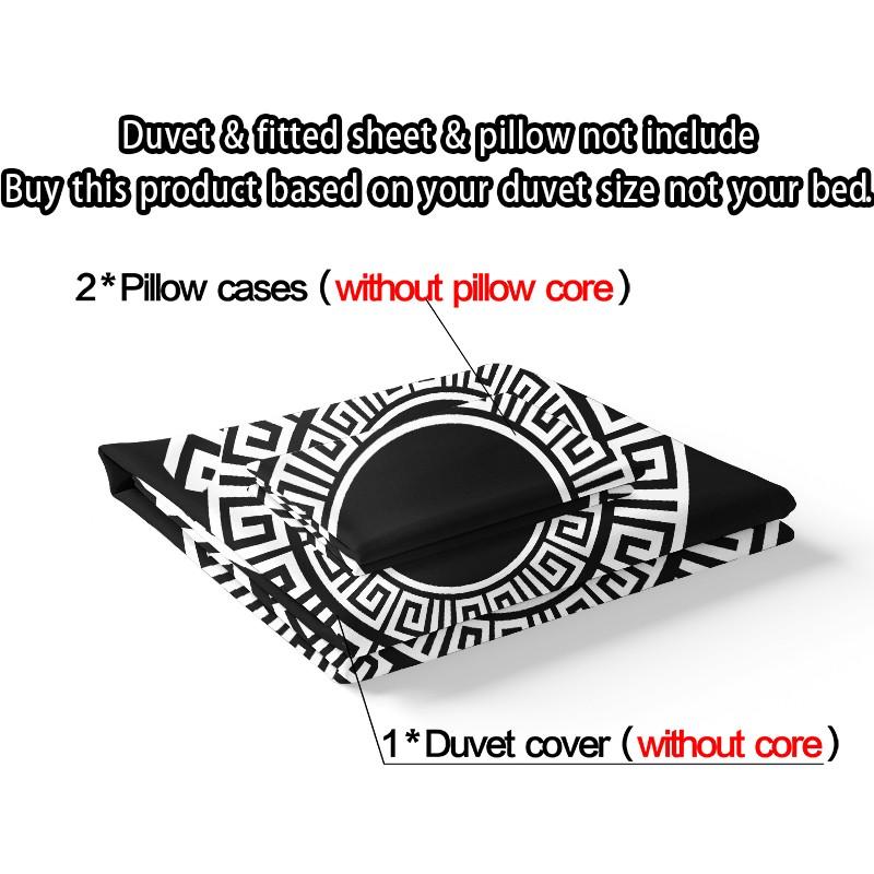 3-Piece Quilt Cover Set, Modern Style Houndstooth Border Pattern, Soft Breathable, Ideal for Bedroom Dorm Home Gifts