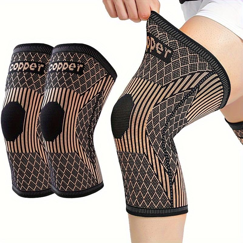 2pcs Compression Copper Knee Braces - Highly Elastic And Breathable Knee Sleeves For Men & Women - Apply Pressure To The Legs During Exercise - Suitable for Skipping Rope, Fitness, Working Out, Weightlifting! - Perfect Gift for A