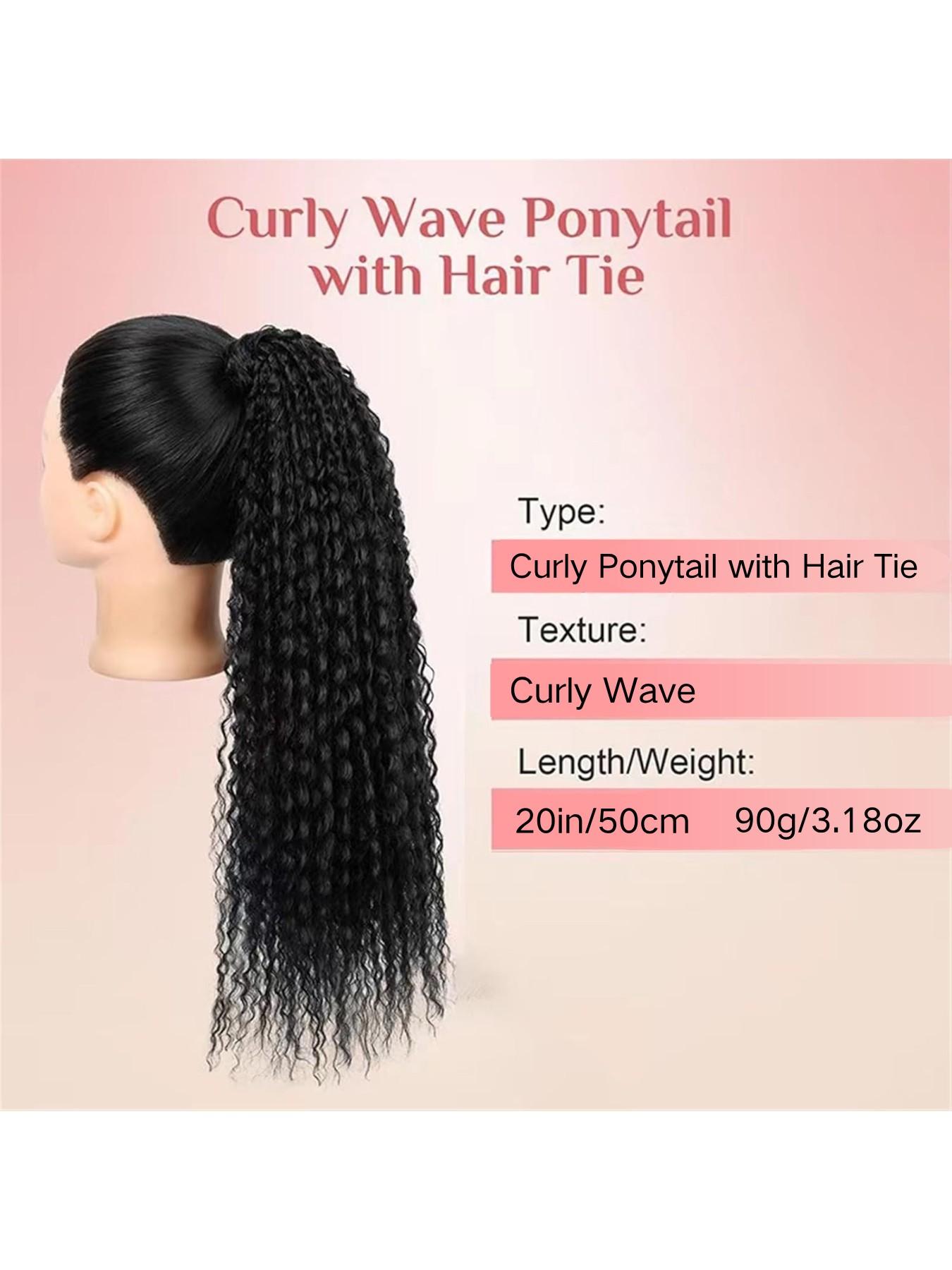 African Braided Hair Extension, Long Curly Corn Silk Ponytail, 12 Strand Screw Roll Messy Dreadlocks, Suitable for Daily Wear