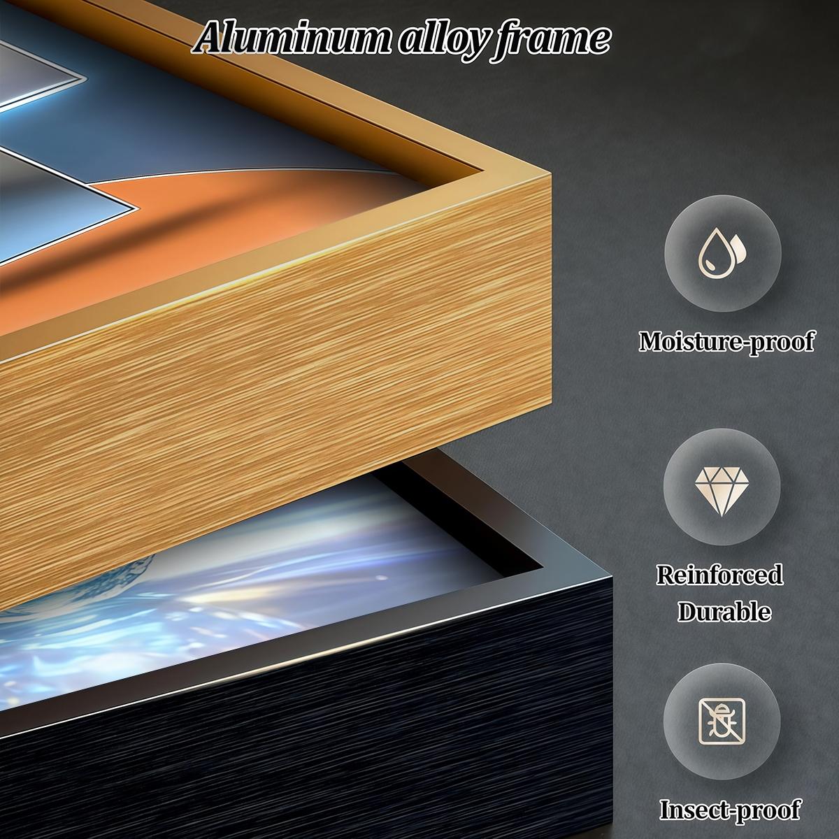 3 Counts Aluminum Alloy Framed Painting, Modern Abstract Geometric Sphere And Cube Art, Home Decoration For Living Room, Bedroom, Office, Restaurant, Hallway Wall Decor, Odorless Print Artwork, Luxury Perfect Gift For Friends And Family