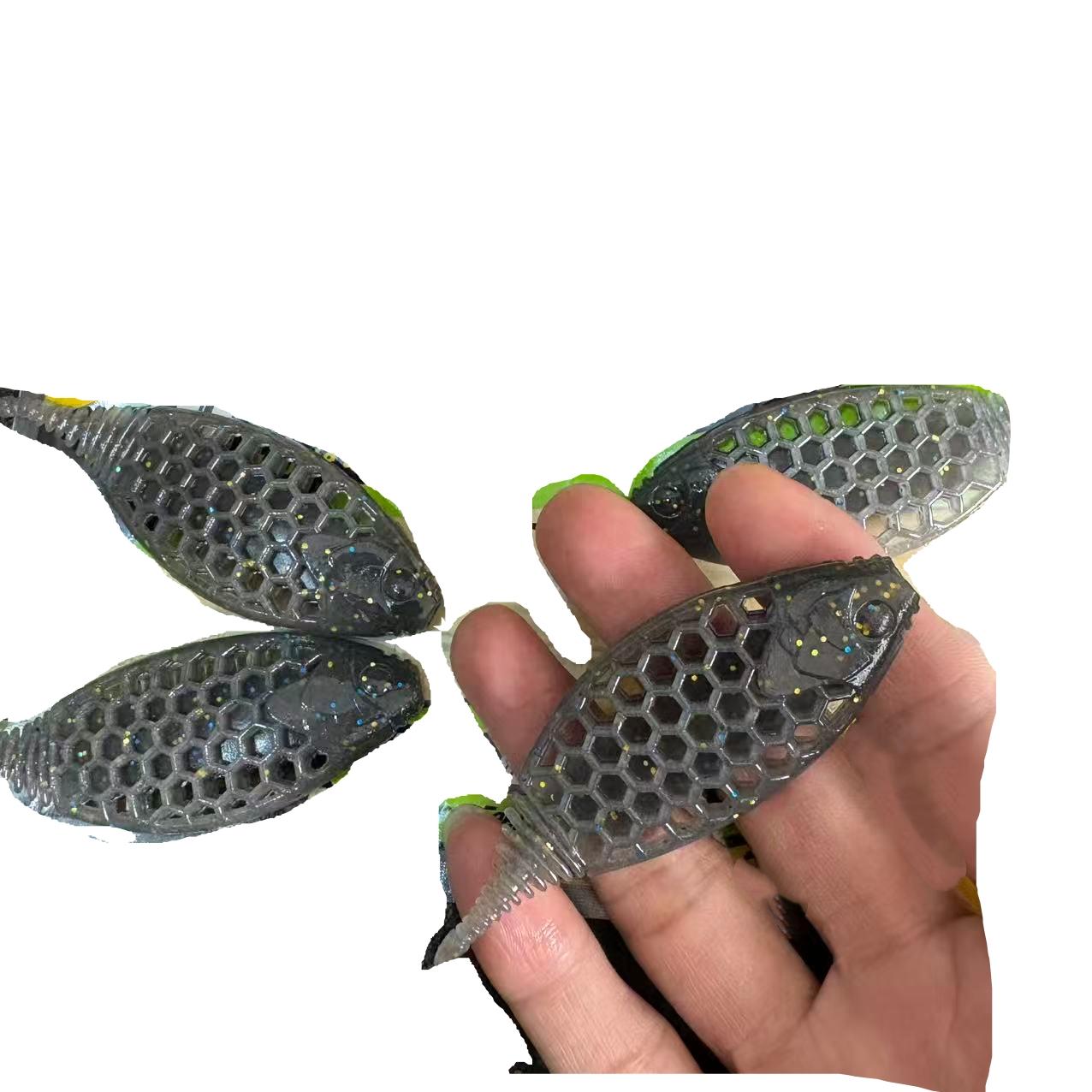 Bestseller, high-end brand lure, 4-piece set, featuring a uniquely designed fishing lure with an aerodynamic streamline shape that drives maximum scent diffusion and vibration effects.