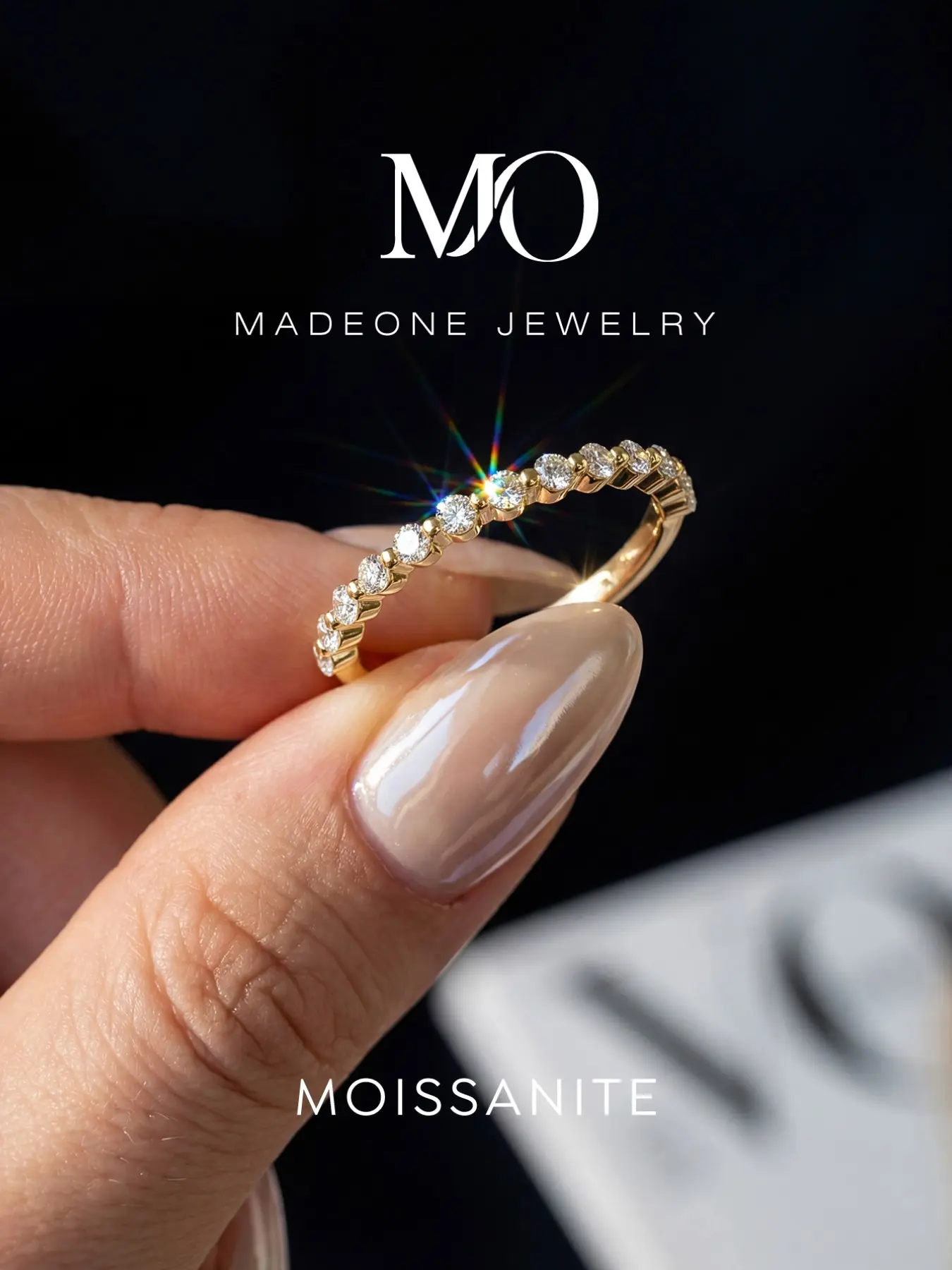 Copper Moissanite Stackable Rings, Marquise Solitaire Engagement Ring & Round Half Eternity Wedding Band, Sparkling Moissanite Promise Jewelry for Ladies, Gold Silver Tone Available, Dainty Matching Stack Rings, Ideal Gift for Anniversary Birthday