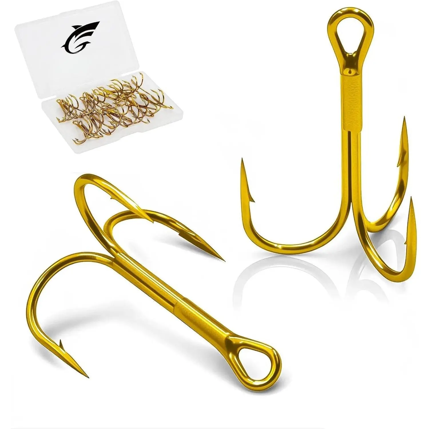 25 count Treble Hooks,  Hook  for Fishing Lures | High Carbon Steel Ultra Barbed  Triple Fishing Hooks for Saltwater Freshwater for Bass Trout  Size 14-4/0