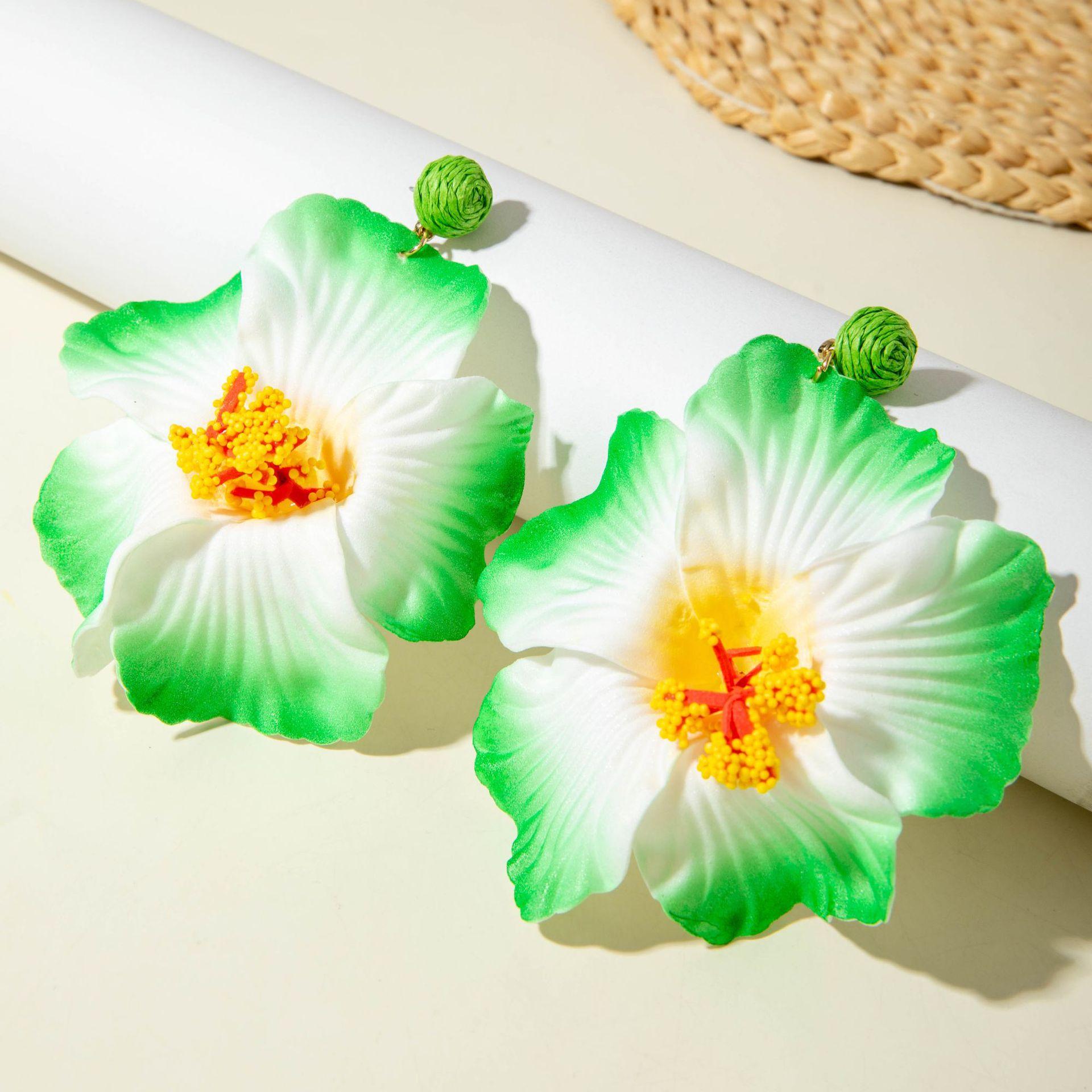 Fashionable Sweet Artificial Flower Earrings, Bohemian Summer Vacation Style Ear Jewelry, Trendy and Refreshing Design