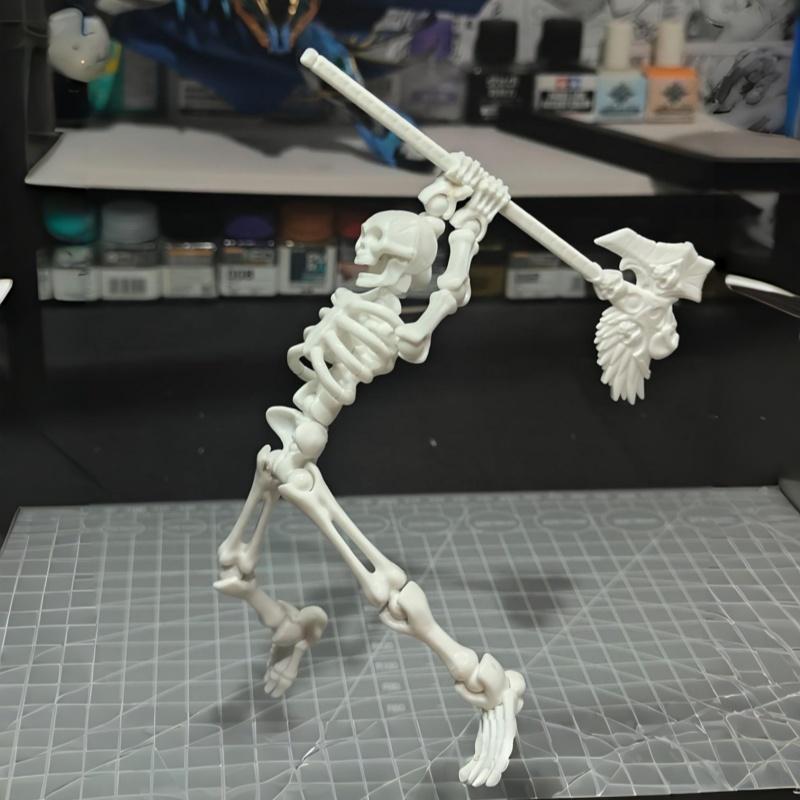 Official Poseable Skeleton Action Figure Model Kit - 20+ Points of Articulation for Halloween, Day of the Dead, Christmas Graveyard Gag Gift & Stop Motion Animation for TikTok