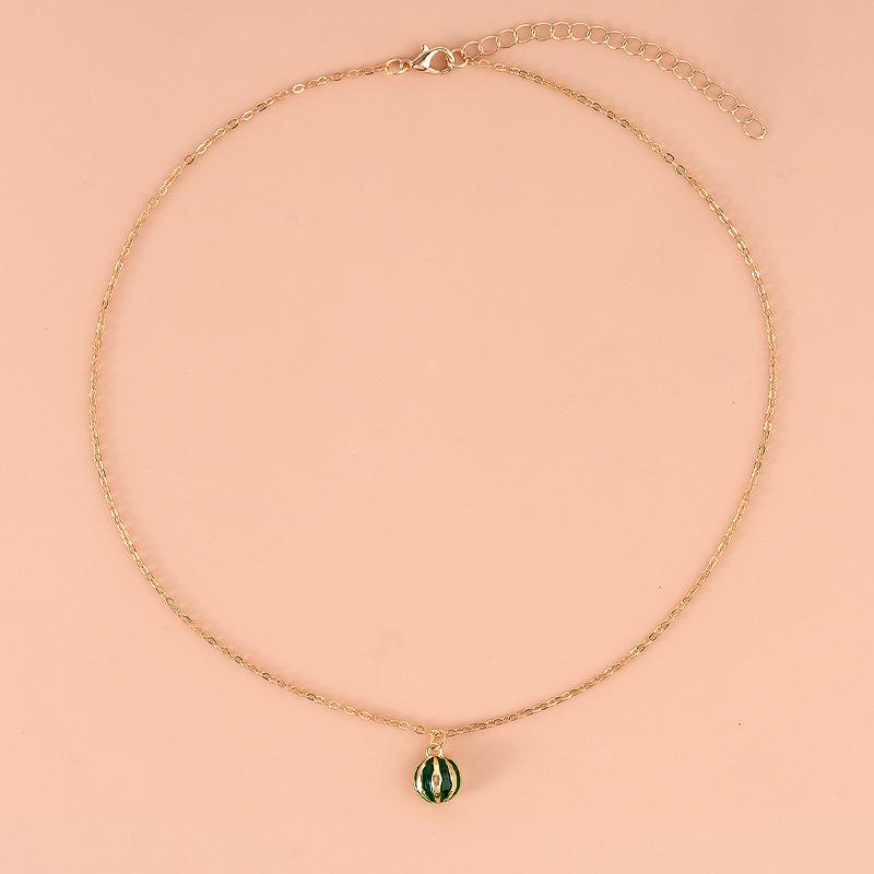 Summer Style Watermelon Pendant Necklace - Fashionably Simple, Versatile and Cute Necklace