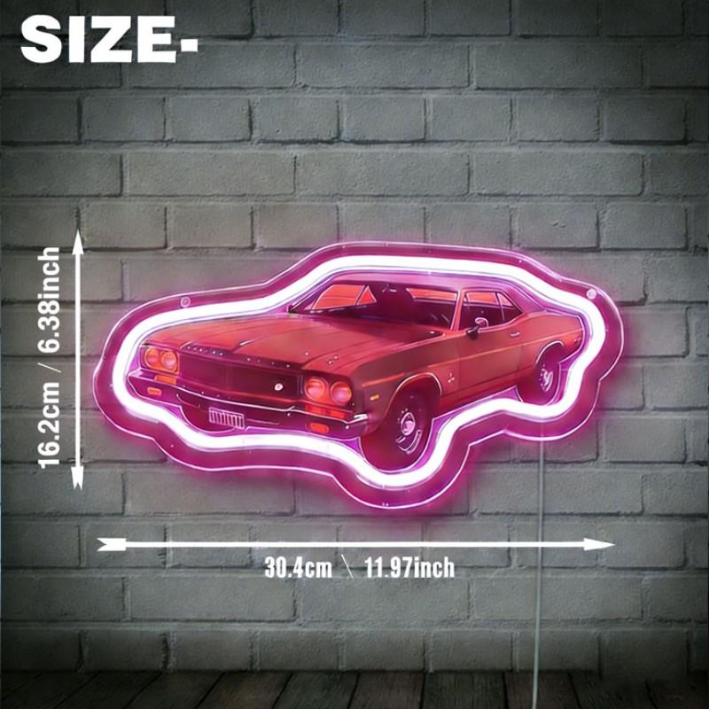 Classic Car LED Neon Light Decor, Vintage Racing Style, Perfect for Car Enthusiasts' Garages, Showrooms, Living Rooms, Creative Decoration