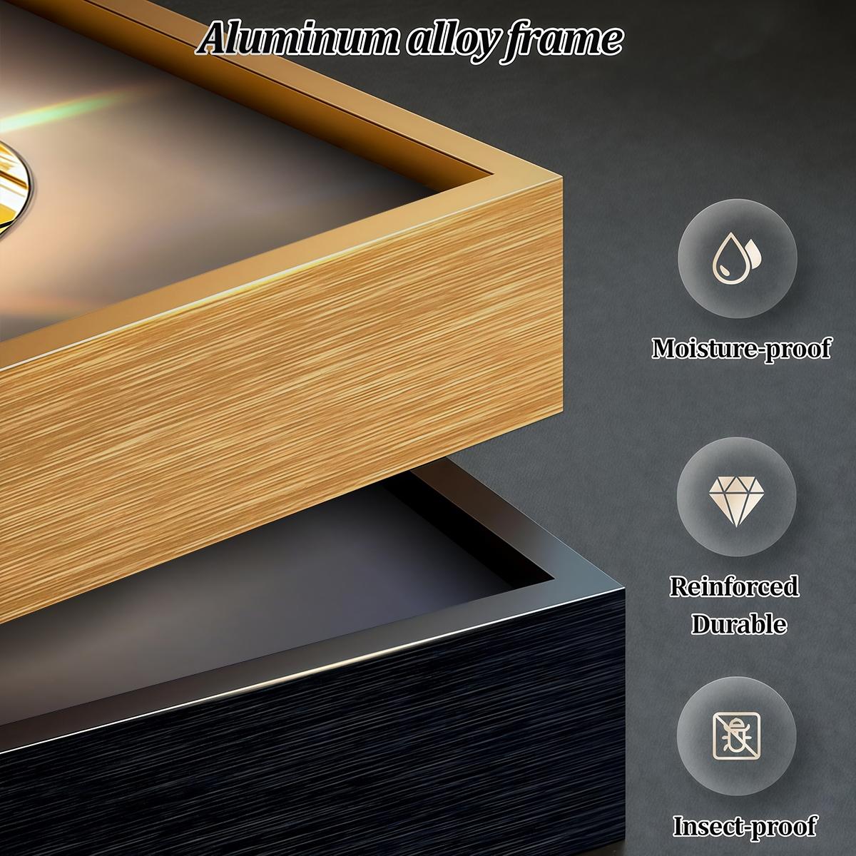 3 Counts Aluminum Alloy Framed Painting, Gradient Iridescent Abstract Light Art Pictures, Home Decoration For Living Room, Bedroom, Office, Restaurant, Hallway Wall Decor, Odorless Print Artwork, Luxury Perfect Gift For Friends And Family