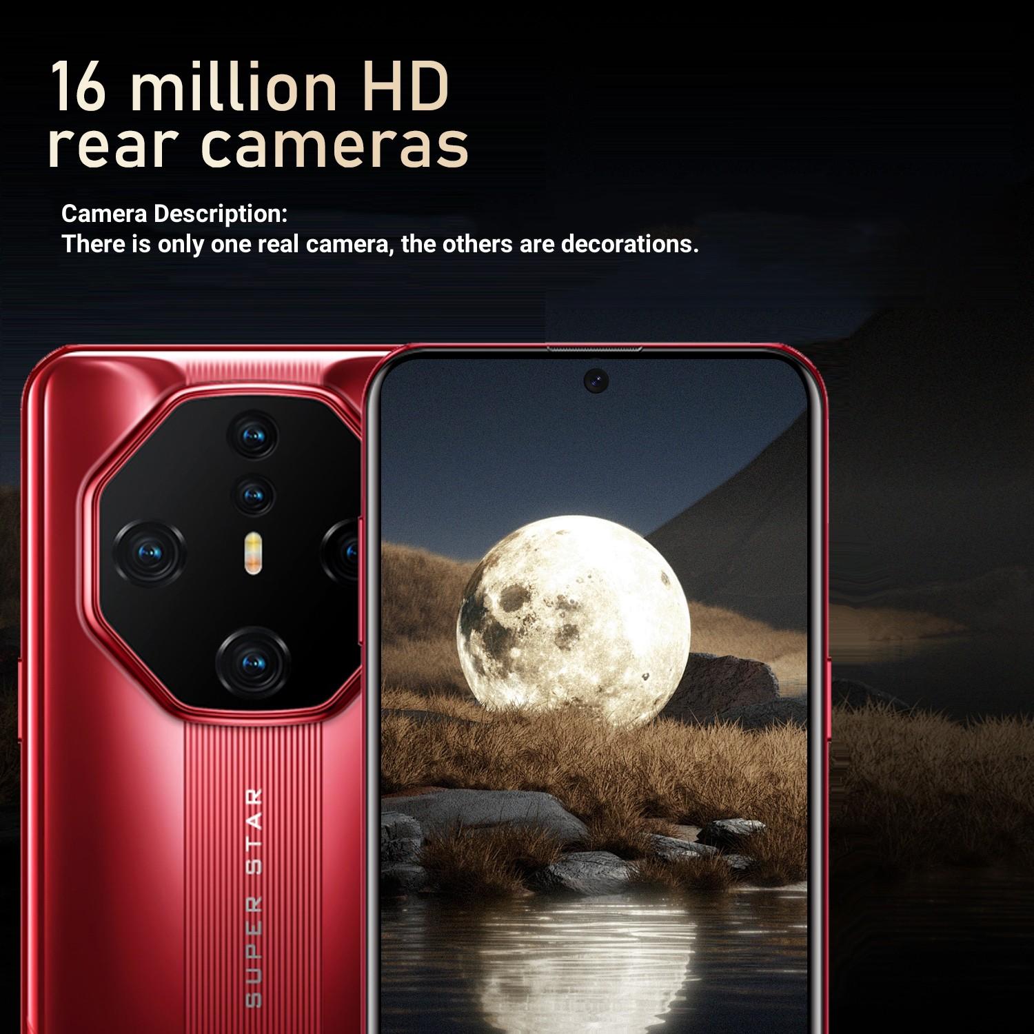 Fuffi Touchscreen Smartphone 6.53 Inches with 4+128GB Memory, Dual 16mp Cameras, 4020mah Battery, Android, Red&Black, Cellphone