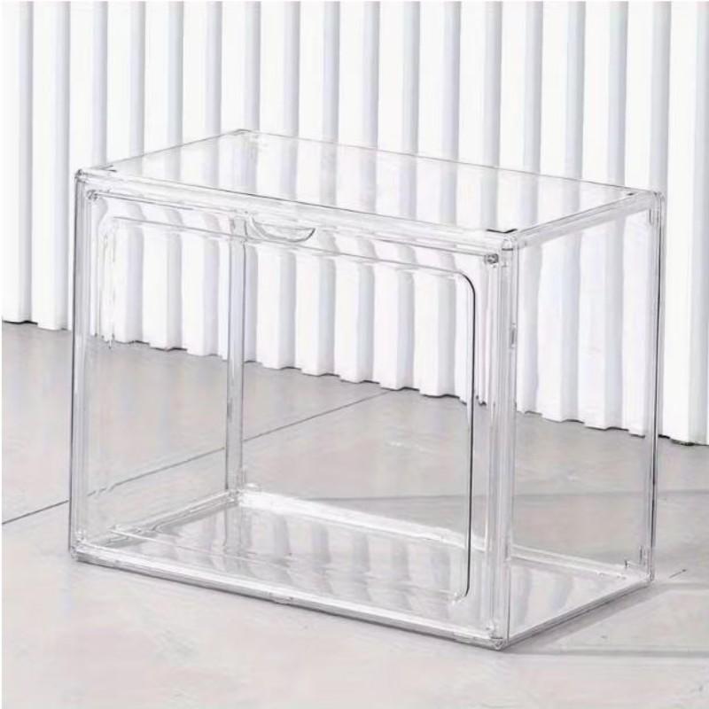 Transparent Acrylic Storage Box with Lid, Dustproof Stackable Design, Ideal for Organizing Bags & Toys, Modern Home Decor Solution, Clear Storage Box