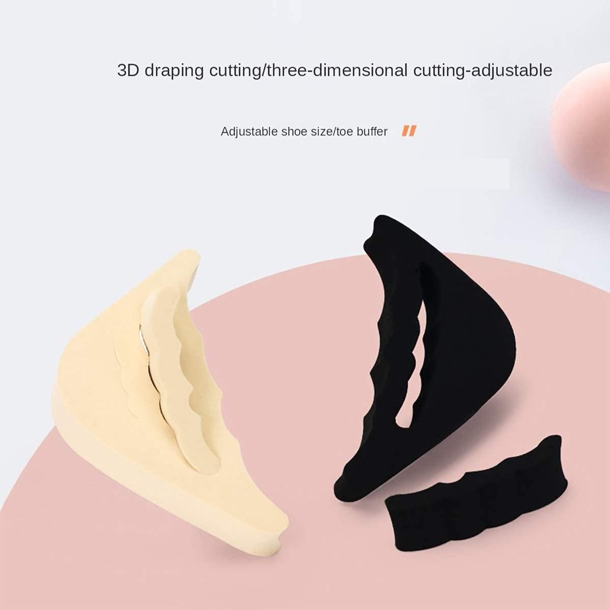 2 Pairs Adjustable Toe Filler Pads. Soft Sponge Toe Cushion Inserts Fit High Heels, Casual Shoes, Flat Shoes And Sneakers. Reusable Toe Gap Fillers For Loose Shoes, Effectively Improve Wearing Comfort. Toepads