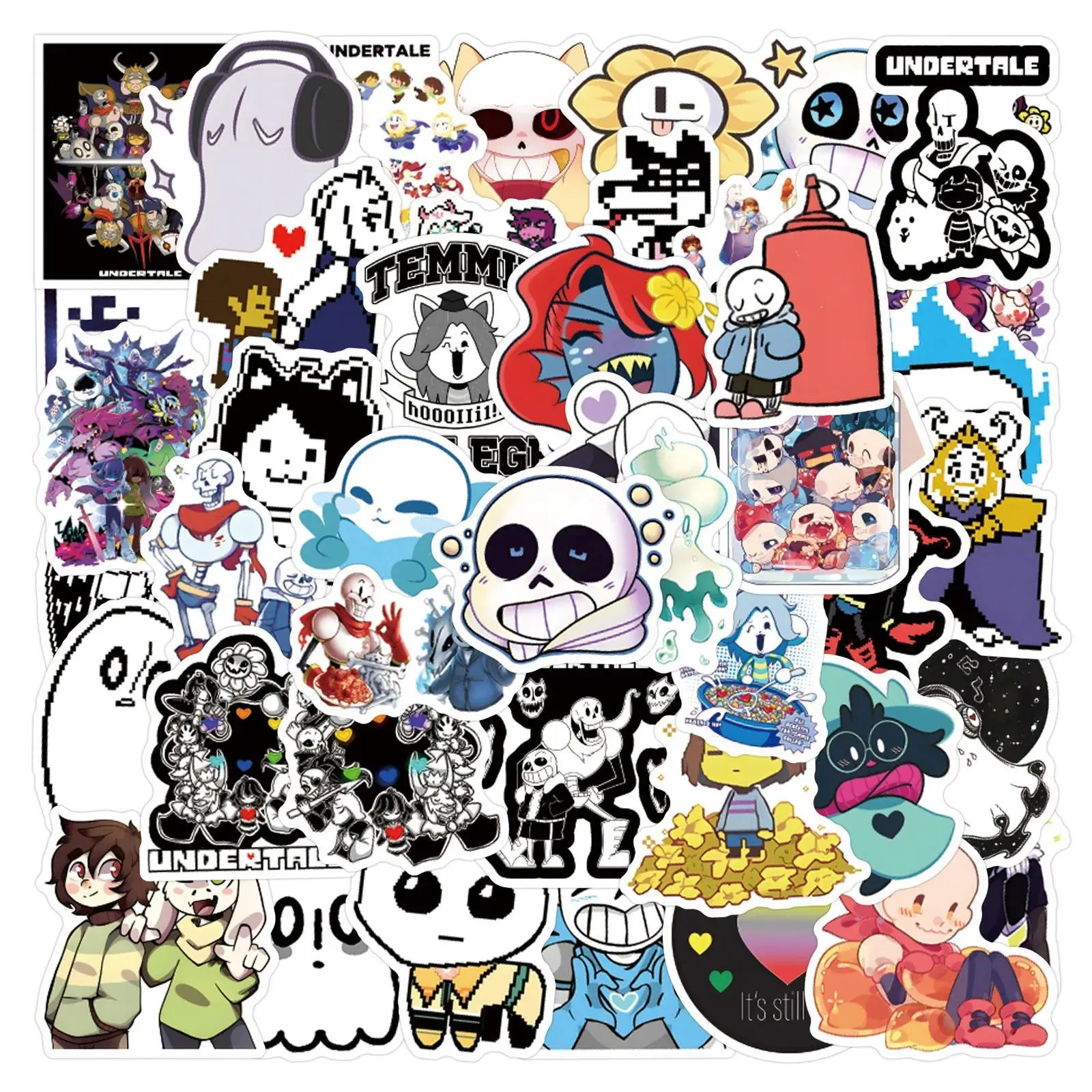 2026 hot item 55Pcs Undertale Stickers DIY Stickers Scrapbooking Phone Luggage Skateboard Waterproof Graffiti Decals Popular stickers