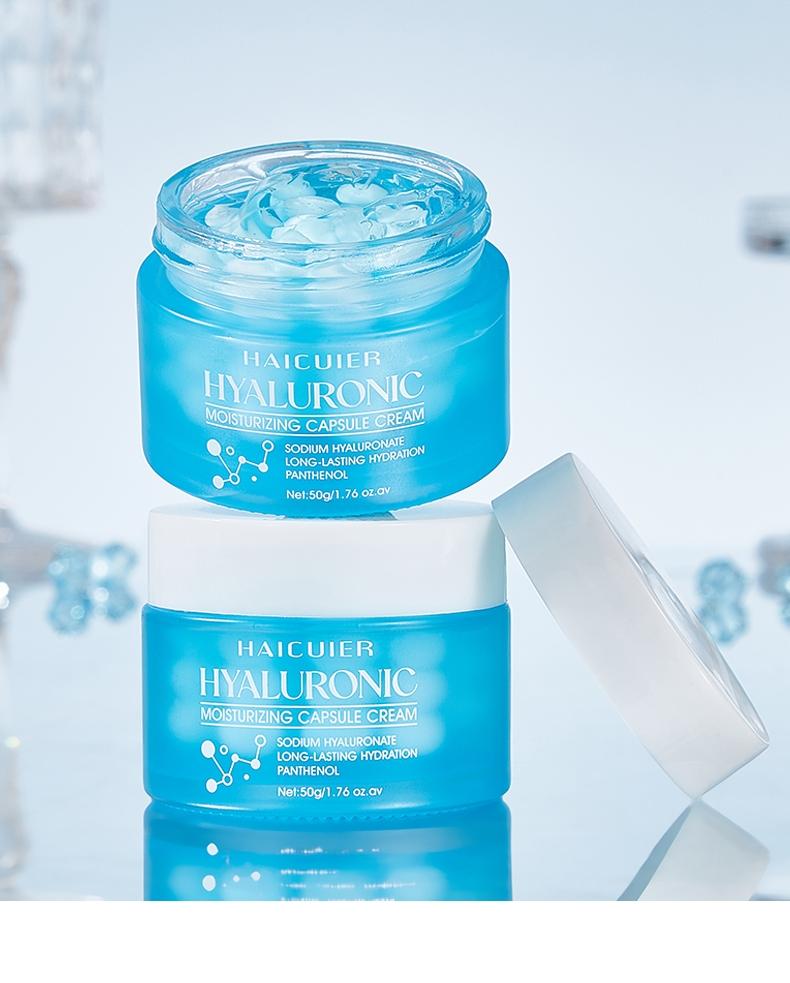 Hyaluronic Acid Moisturizing Blue Capsule Face Cream, Deep Hydration, Brightening, Smooths Dry Skin, Ideal Gift for Mother's Day