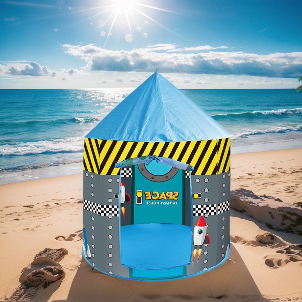 Kids Fun Yurt Play Tent, Portable Outdoor Playhouse, Beach Castle Toy for Boys & Girls, Perfect Christmas Halloween Holiday Gift
