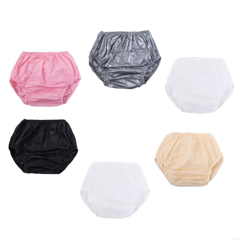 Water Resistant Adult Incontinence Plastic Pants Reusable Diaper Cover Underwear Underpants for Secure Leak Protective F3MD