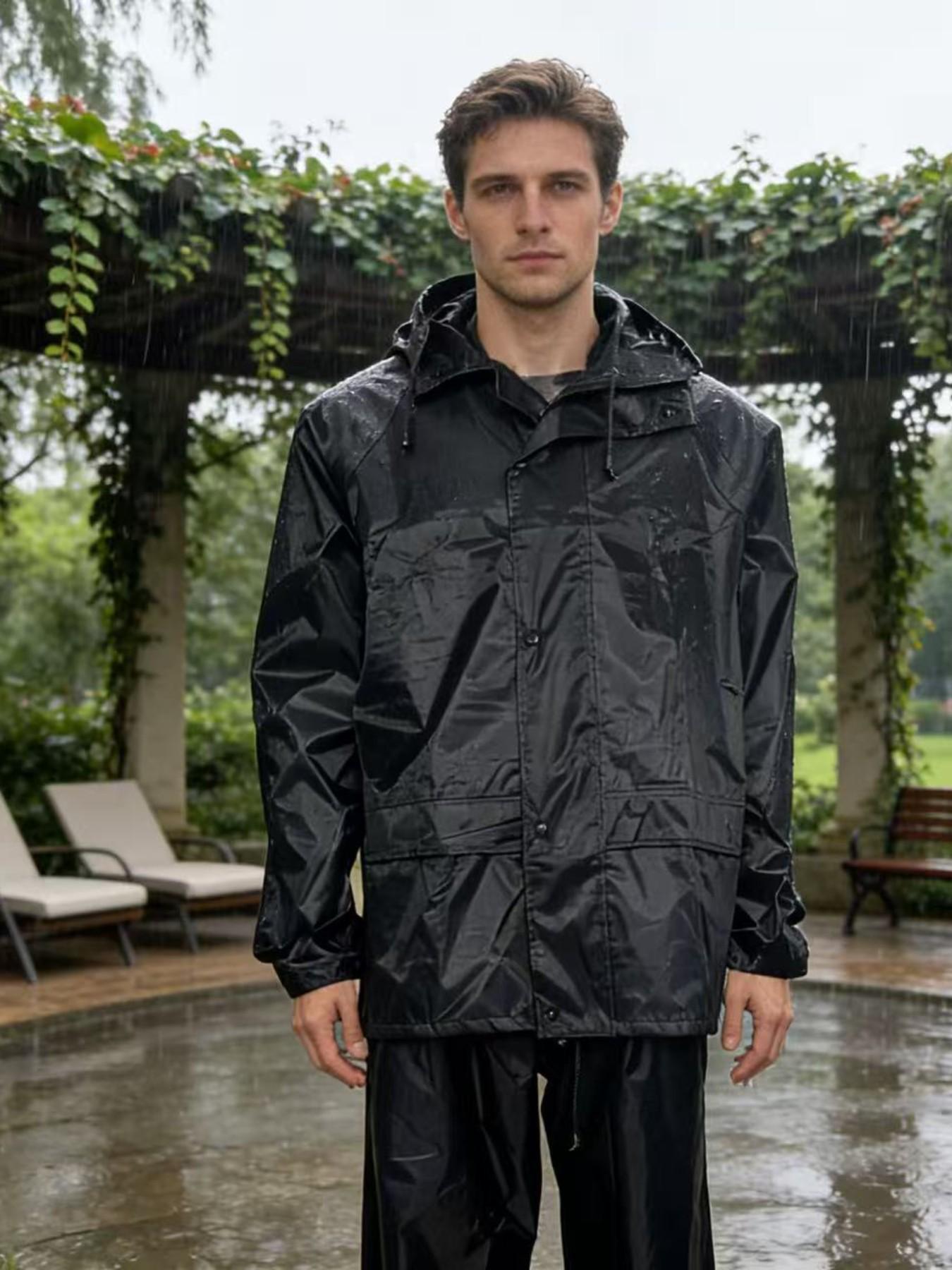 Unisex Raincoat Set, Durable Rain Suit, Separate Design, Jacket and Pants Combo, Windproof Waterproof Material, Ideal for Rainy Days, Rainy Season, Outdoor Walking, Light Outdoor Work