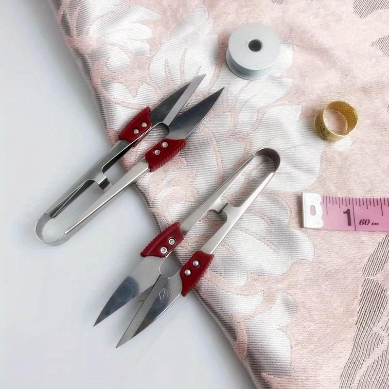 U-Type Spring Small Scissors Set, Sharp Stainless Steel Sewing Scissors, Ideal for Fabric Cutting, DIY Crafts, Thread Trimming, Home Office Use