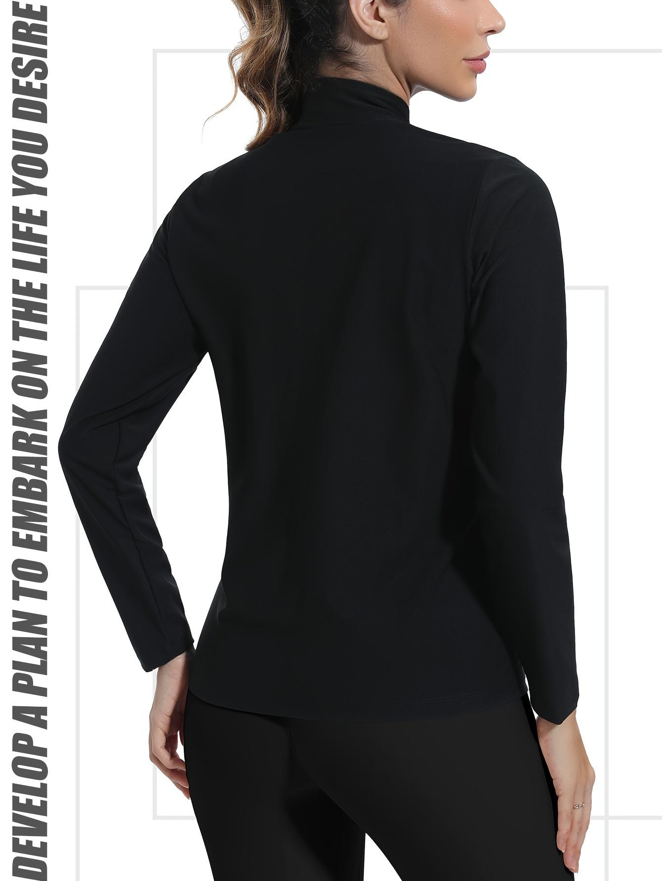 Women's Sauna Sweat Sports Jacket, Insulated Zipper Fitness Top, Long Sleeve Warmth Retention Sport Coat, Workout Jackets, Ideal for Gym, Running, Training, Aerobics
