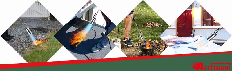 Portable Propane Torch Weed Burner Kit with Storage Bag, High Output BTUs Weed Torch with 10 FT Hose, Self Igniter Weed Flame Torch for Campfires,Roofing,Melting Snow and Ice,Road Marking