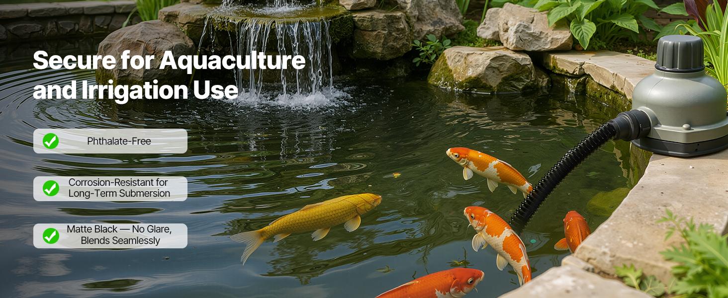 VEVOR 21 ft Corrugated Pond Tubing, 1 inch Inner Diameter, Flexible PVC Hose, Black Drain Pipe, Plastic Corrugated Water Tubing for Pond, Pump, Fountain, Garden, Swimming Pools, Filters, (1 pcs)