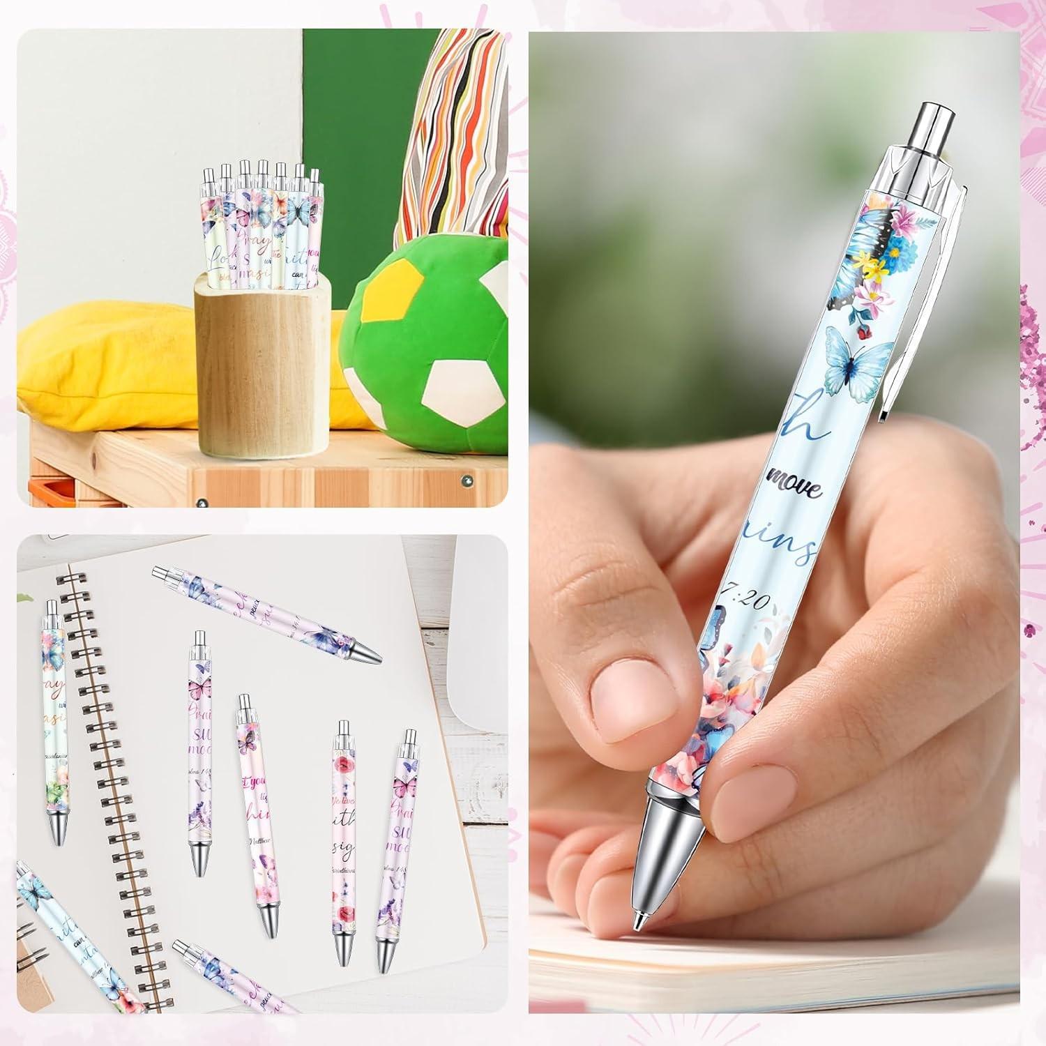 8/16/24 Pcs Christian Butterfly Ballpoint Pens, Bible Verse Inspirational Quotes Pens Set, Religious Flower Butterfly Smooth Writing Gifts for Women, Coworker Teacher, Office School Supplies 8/16/24 Pcs Christian Butterfly Ballpoint Pens, Bible Verse Inspirational Quotes Pens Set, Religious Flower Butterfly Smooth Writing Gifts for Women, Coworker Teacher, Office School Supplies