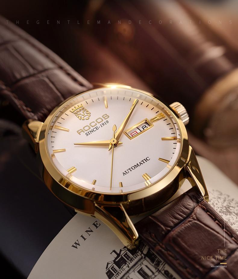 ROCOS Luxury Fully Automatic Mechanical Watch | High-End Stylish Design, Waterproof & Durable, Men's Minimalist Elegance, Showcasing Exceptional Taste