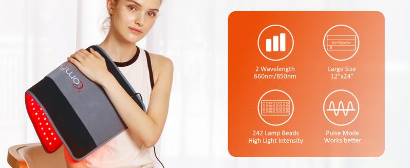 24’’ x 12’’ Large 32W In-frared Light Pad for Body with 242 660nm & 850nm LED Beads and Timer