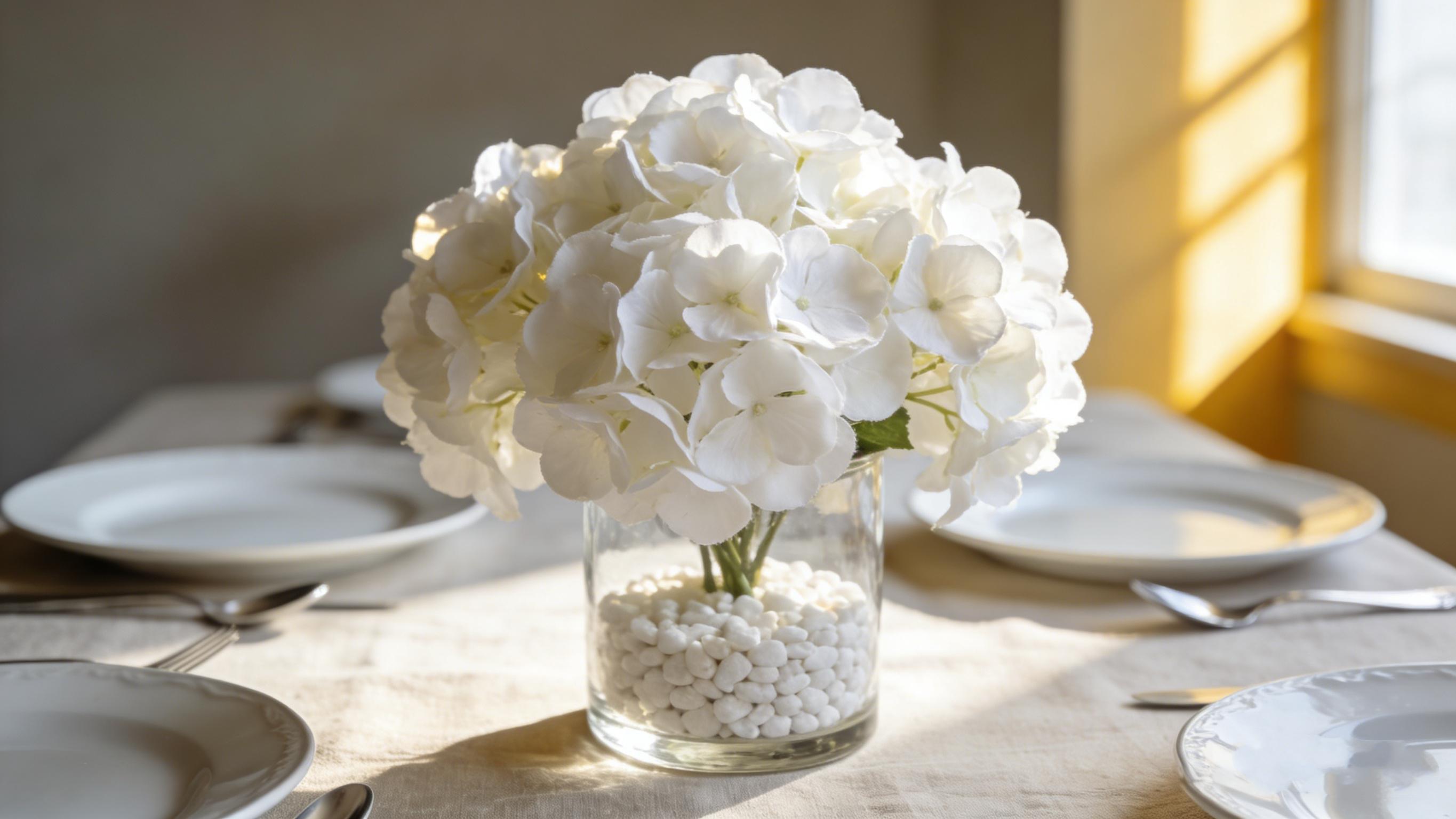 3 large diameter simulated hydrangea flowers, single stem realistic hydrangea flowers, 54cm simulated tactile latex hydrangea flowers, artificial flower decoration for weddings, parties, offices, and homes