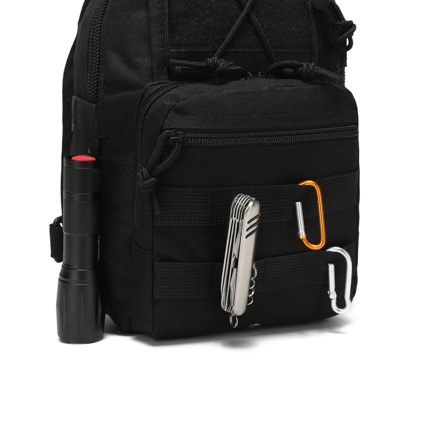 Durable Nylon Tactical Shoulder Sling Bag for EDC, Molle Crossbody Backpack for Outdoor Sports, Heavy Duty Chest Pack for Hiking and Camping Adventures, Survival Daypack with Concealed Carry