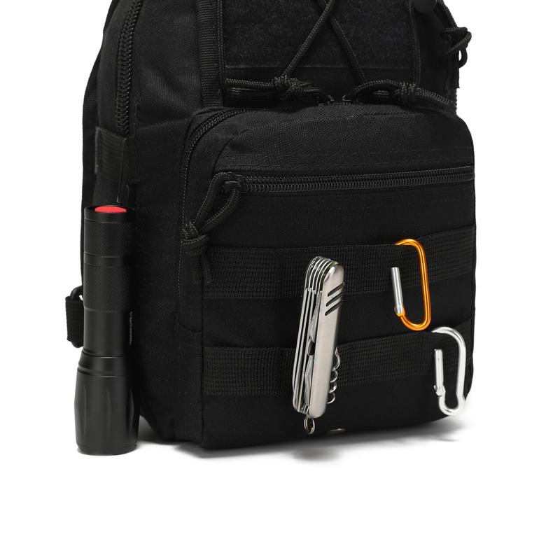 Durable Nylon Tactical Shoulder Sling Bag for EDC, Molle Crossbody Backpack for Outdoor Sports, Heavy Duty Chest Pack for Hiking and Camping Adventures, Survival Daypack with Concealed Carry
