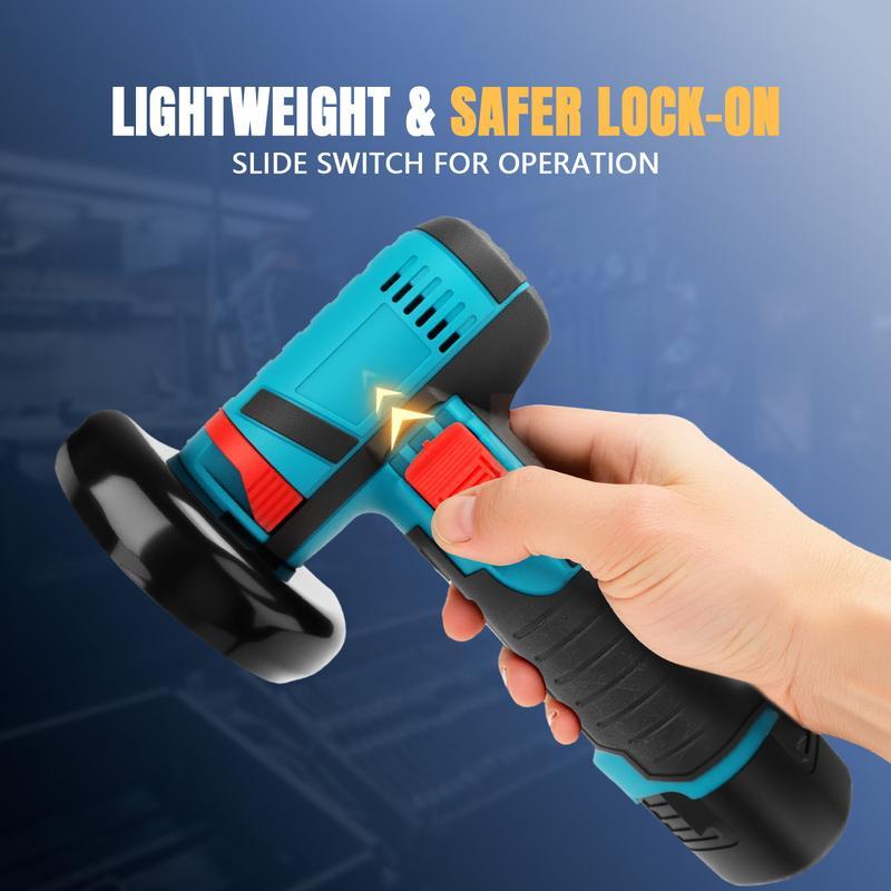 12V Cordless Mini Brushless Angle Grinder Kit with 4 Gutting Blades,2 pcs 12V 1300mAh Batteries 19500 RPM/Min, for Cutting Grinding Polishing Electric Heavy Duty Handle Power Tools