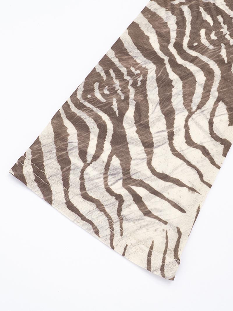 Women's Fashion Zebra Print Lightweight Loose T-Shirt Top, Casual Spring & Fall Wear, Versatile Ladies' Clothing