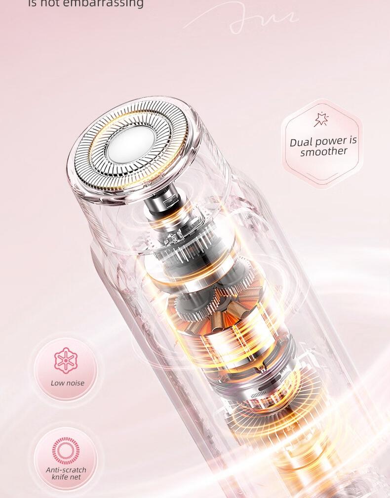 New double-head facial shaving and hair removal device for women. Suitable for face, lips and chin. USB rechargeable double-head wireless electric razor.