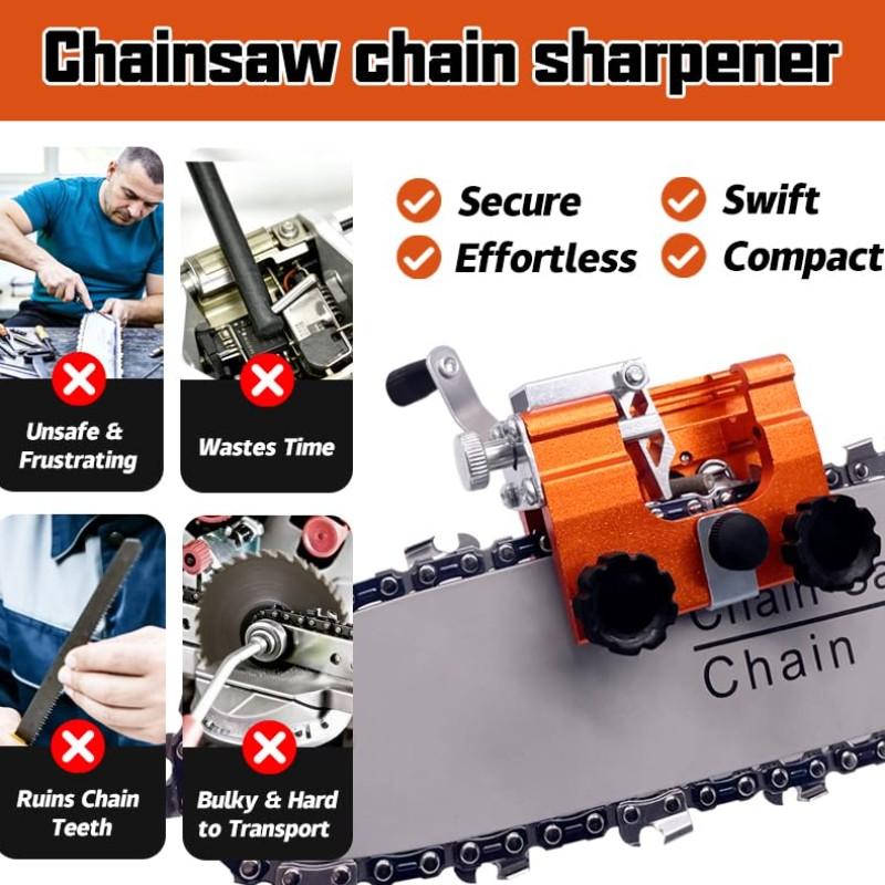 Portable Handheld Chainsaw Chain Sharpener, Manual Chain Grinder Tool, Convenient Home Use, Easy-To-Use Chain Sharpening Device