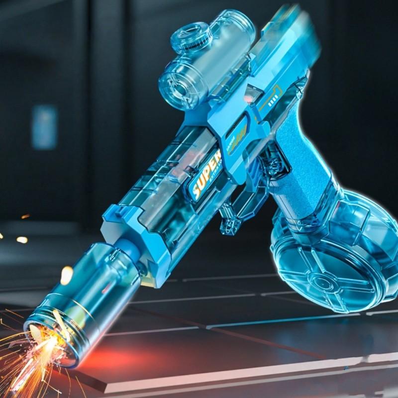 Portable Automatic Electric Water Gun, Handheld Pulse Water Gun for Pool and Beach Fun, USB Rechargeable Summer Party Toy for Ages 3-6