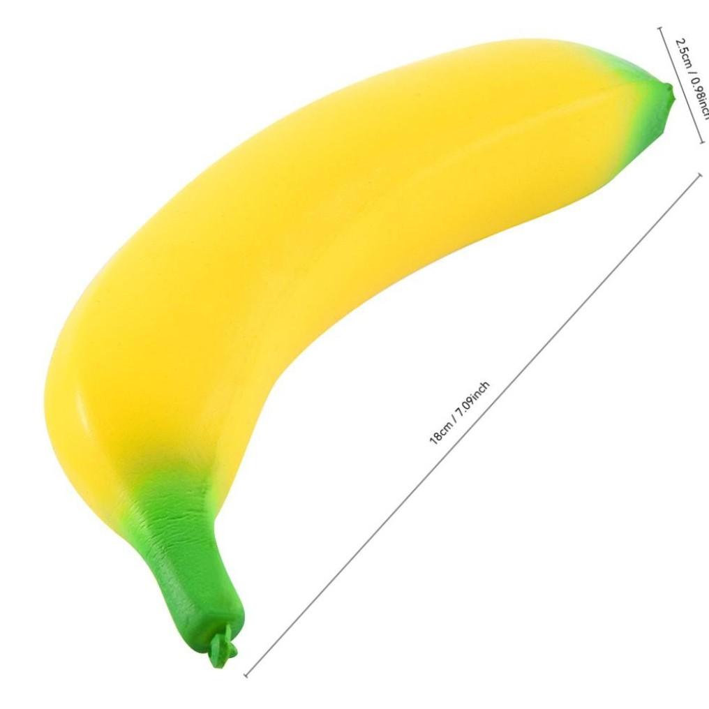 Banana Stress Relief Fidget Toy, Stress Relief Fidgeting, 6.7 X 1.4 Inch Soft PU Foam Desk Accessory, Lightweight Squeeze Fidget Toy for Adults, Novel Office Decor and Relaxation Tool