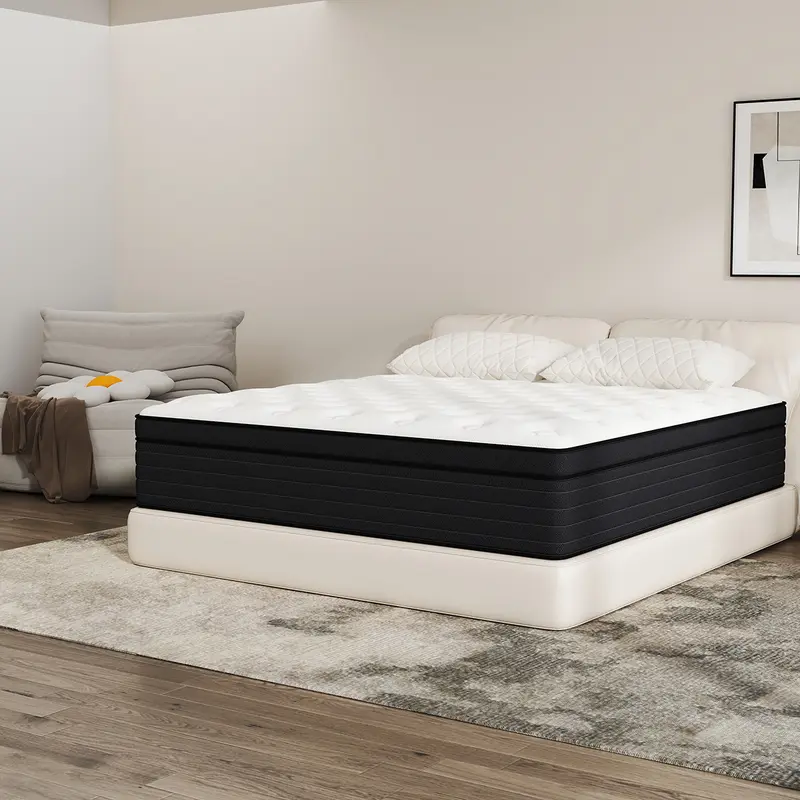 KORLOVY Hybrid Pocket Spring Mattress (12/14in) - Twin/Full/Queen Sizes, Medium Firm, Memory Foam, Pressure Relief, 500-600 lb Capacity, Anti-Allergic, Eco-Friendly, Ergonomic, Breathable Bed Mattress in a Box