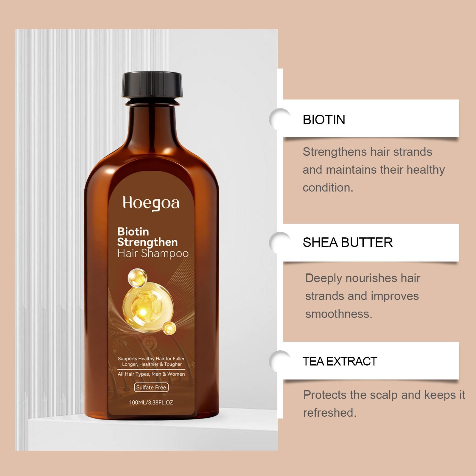 Biotin Shampoo Gentle Hair Cleansing, Volumizing Texture Nourishing Scalp, Refreshing Moisturizing Shampoo, Softening & Hydrating Formula