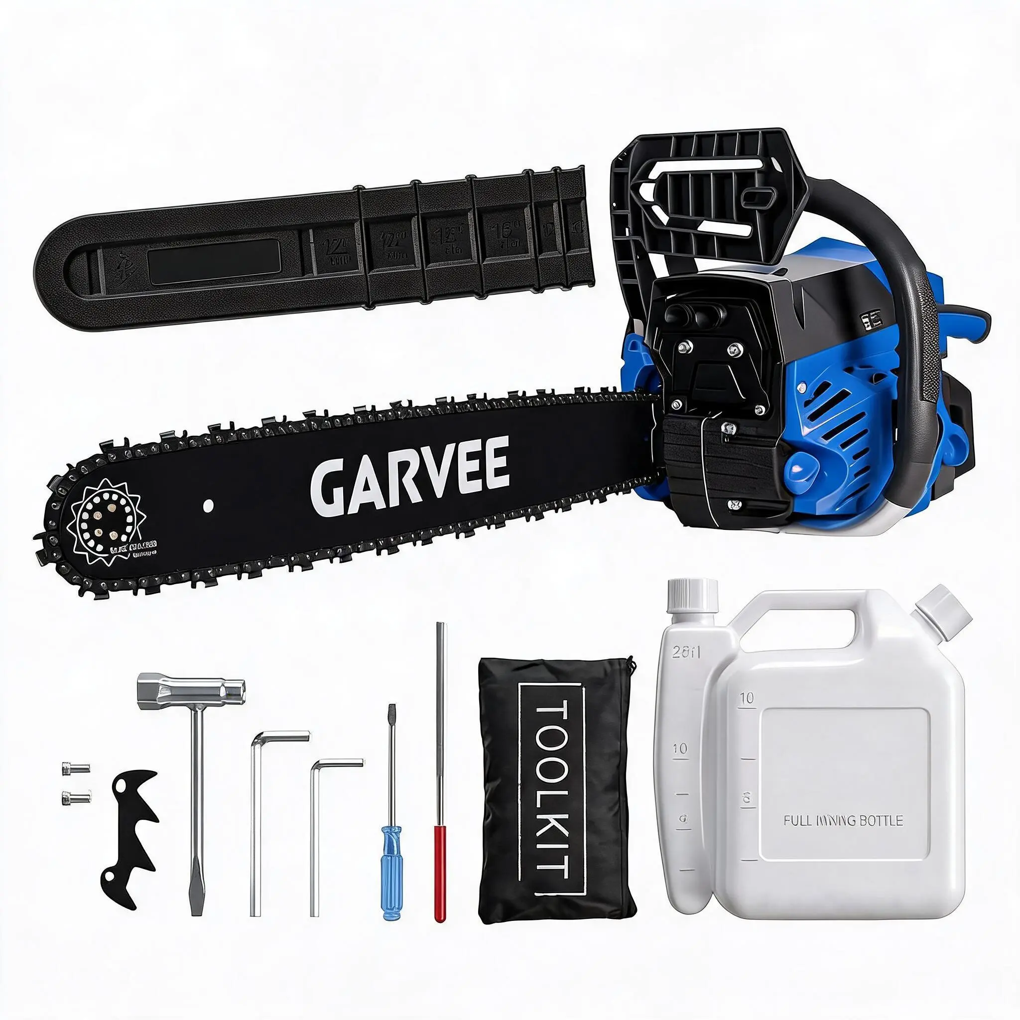Gas Powered Chainsaw 52cc 2-Stroke, Features Automatic Chain Lubrication & Quick Start, Ergonomic Handle for Heavy-Duty Tree Trimming and Land Clearing