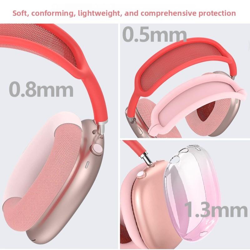 Silicone Case Cover for AirPods Max 2 Headphones,Clear Soft TPU Ear Cups Cover/Ear Pad Case Cover/Headband Cover for AirPods Max 2/1 (2026/2024/2020),Transparent Accessories for Apple AirPod Max