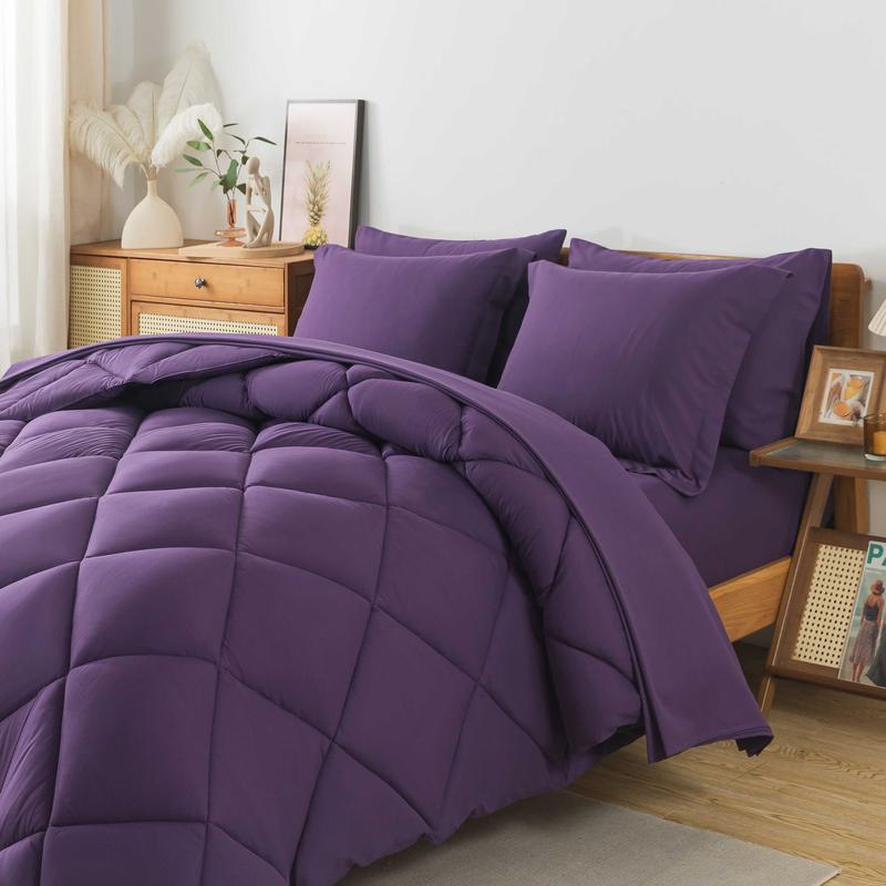 Cosybay 7-Piece Queen Size Comforter Set Orange Halloween Pumpkin Color Microfiber Bedding Set with Flat Sheet Fitted Sheet 4 Pillowcases Lightweight Luxurious Easy Care Machine Washable Christmas Bedding Soft And Breathable Cosybay 7-Piece Queen Size Comforter Set Orange Halloween Pumpkin Color Microfiber Bedding Set with Flat Sheet Fitted Sheet 4 Pillowcases Lightweight Luxurious Easy Care Machine Washable Christmas Bedding Soft And Breathable