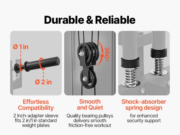 VEVOR LAT Pull Down Machine, 3-in-1 Row Cable Machine, Cable Machines Home Gym with 18-Level Height Adjustment, Wall-Mount Design, Load 500 lbs Lat Tower for Full-Body Workouts, Single-Arm Training