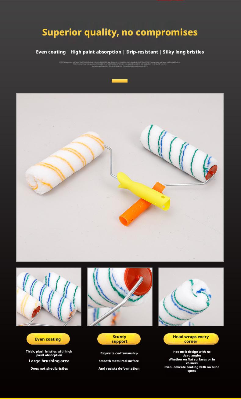 Roller Brush 9inch Paint Brush No-Dead-Angle Roller Brush for Wall Decoration Painting Tools