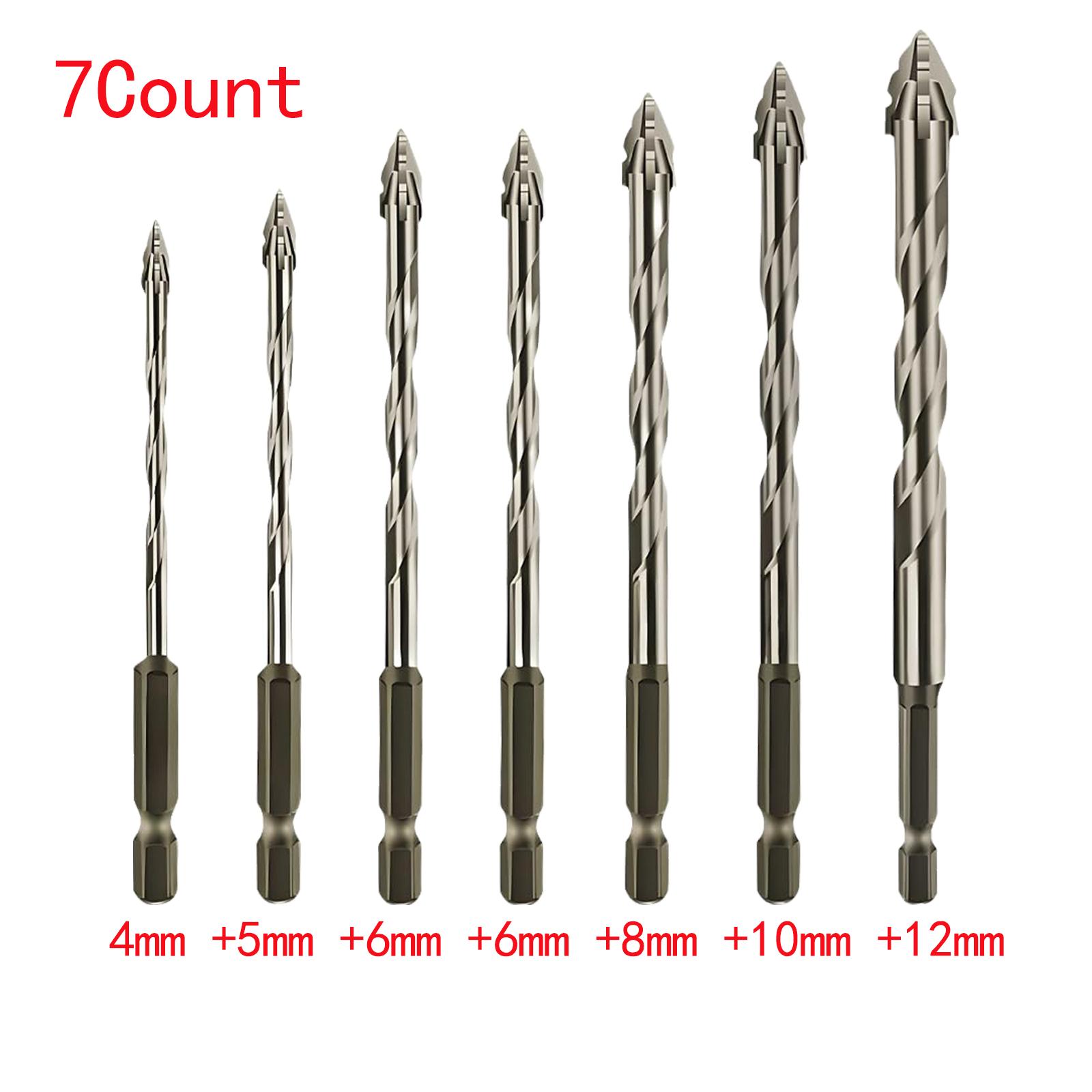 MirrorZone Masonry Drill Bit Set,7 Count Sawtooth Eccentric Drill Bit Set,Industrial Strength Carbide Drill Bit Tip,Suitable for all Tiles,Ceramics,Glass,Marble,Concrete,Stainless Steel.