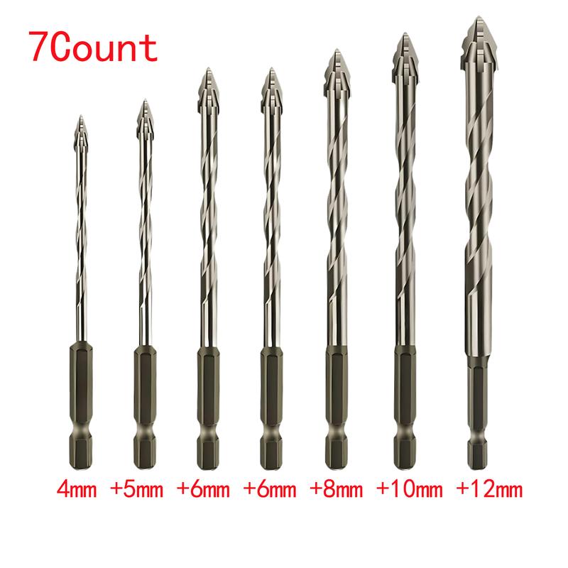 MirrorZone Masonry Drill Bit Set,7 Count Sawtooth Eccentric Drill Bit Set,Industrial Strength Carbide Drill Bit Tip,Suitable for all Tiles,Ceramics,Glass,Marble,Concrete,Stainless Steel.